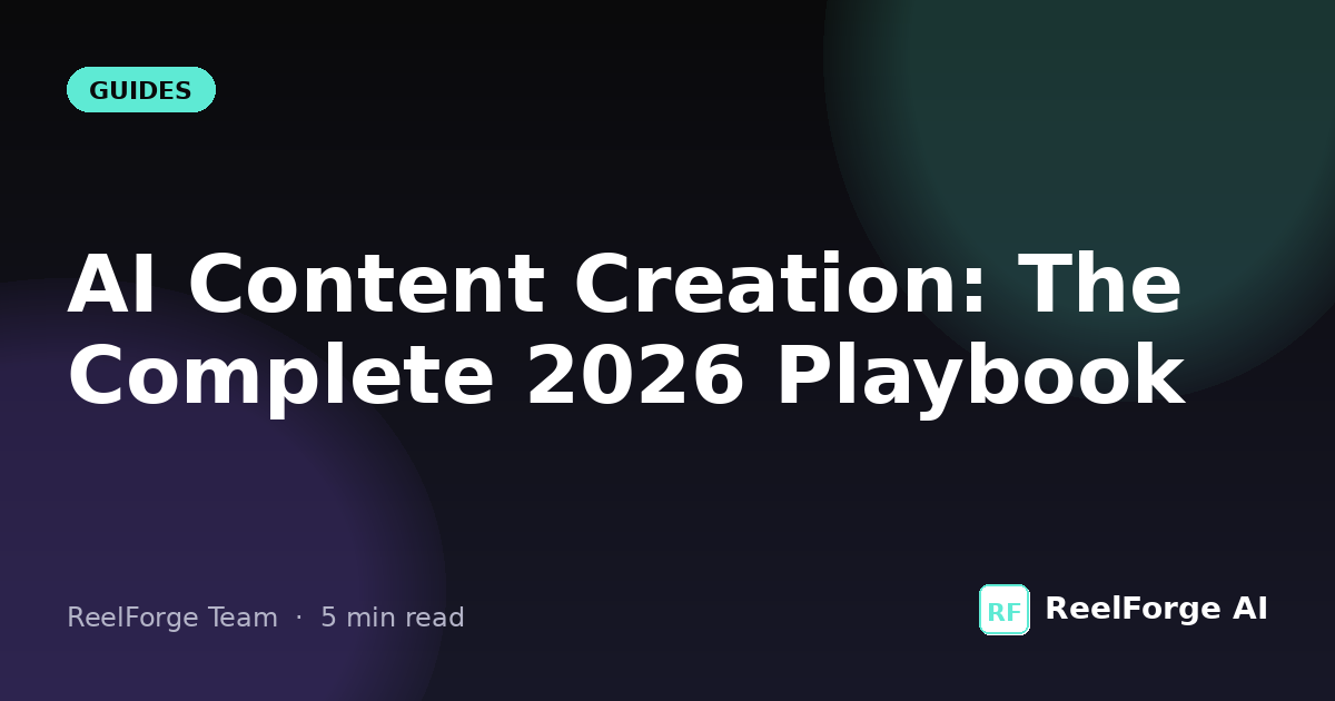AI Content Creation: The Complete 2026 Playbook